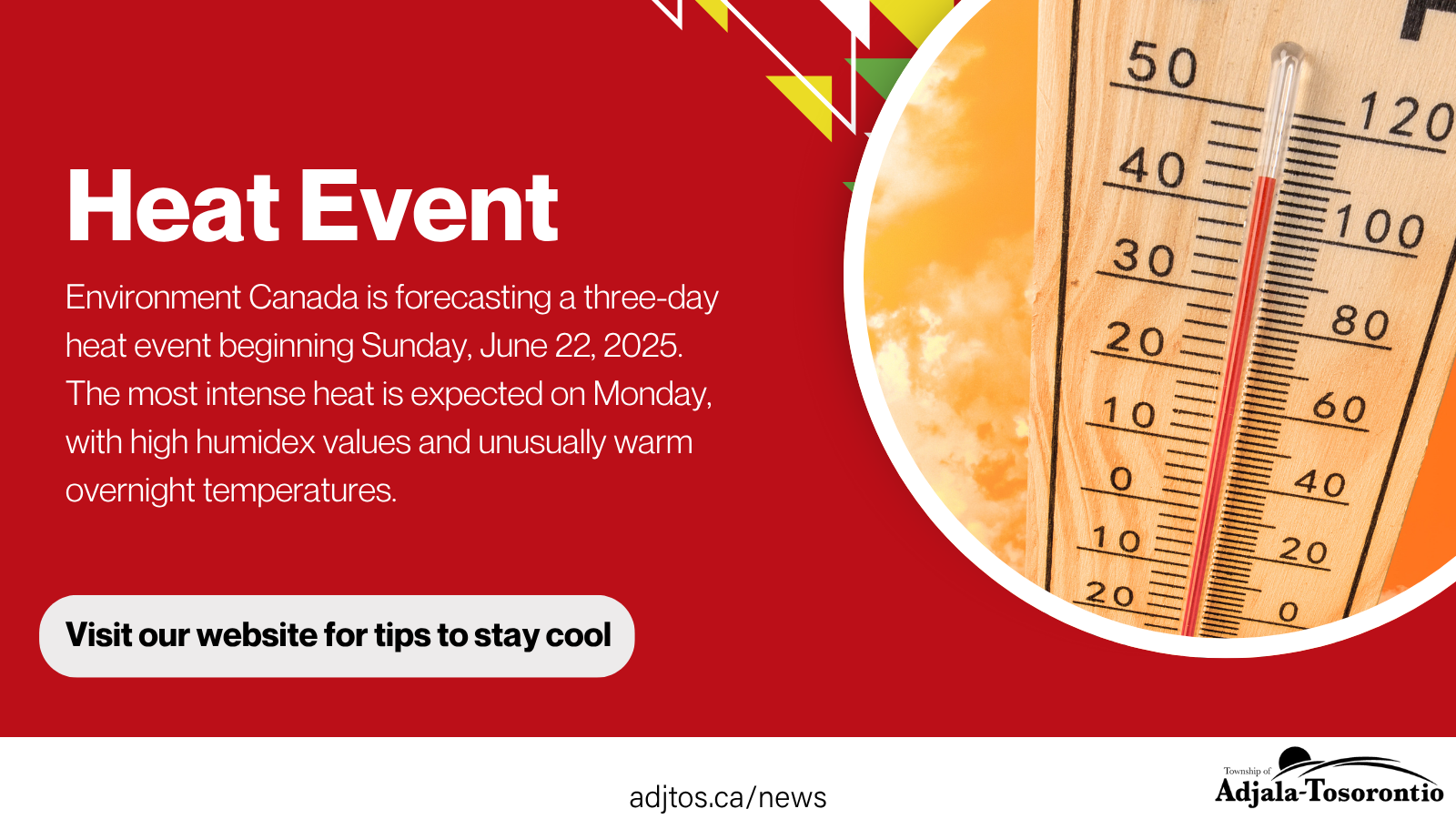 Red Background with White Lettering Extreme Heat Alert
