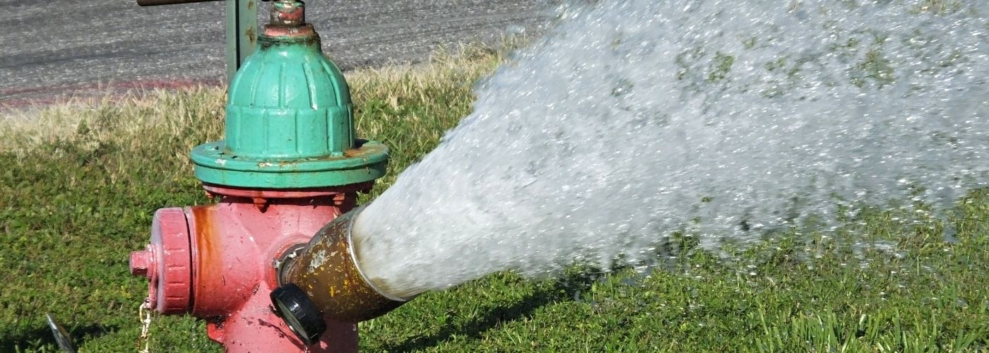 Image of water spraying from hydrant