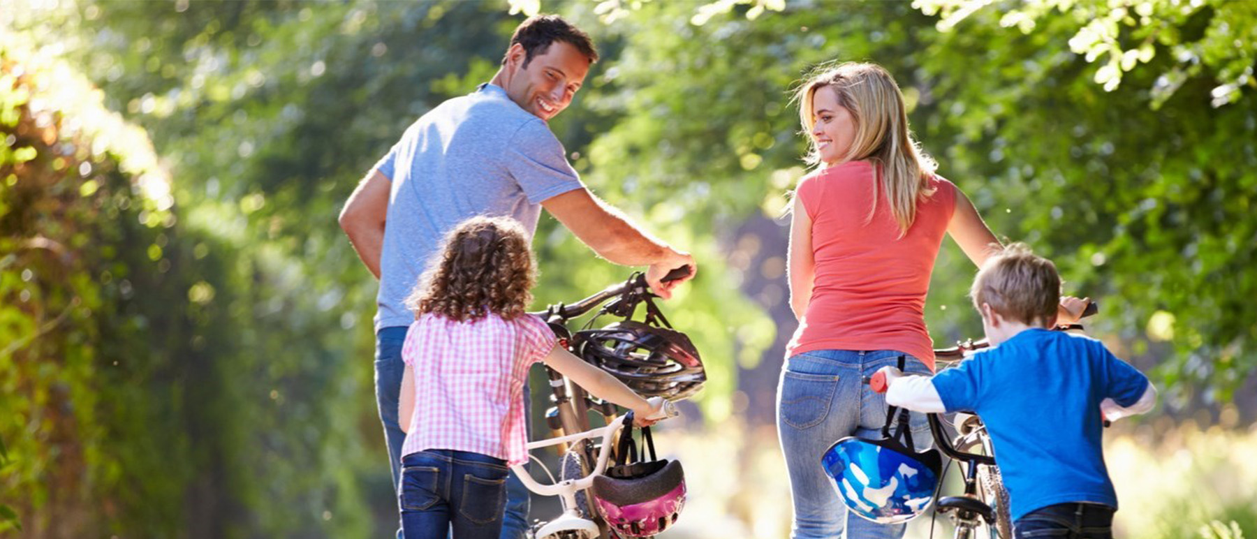Image of family bycicling
