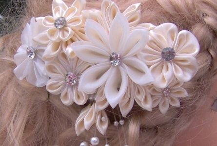 image of fabric flower hair piece
